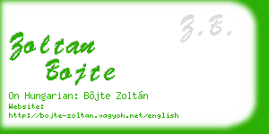 zoltan bojte business card
