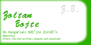 zoltan bojte business card